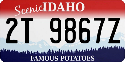 ID license plate 2T9867Z