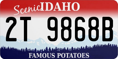 ID license plate 2T9868B