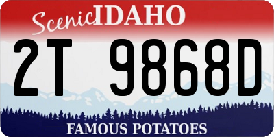 ID license plate 2T9868D
