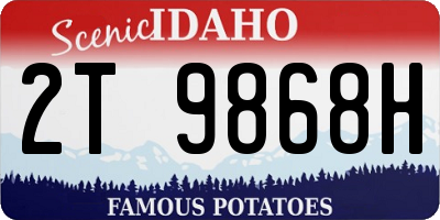 ID license plate 2T9868H