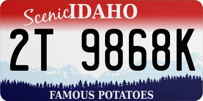 ID license plate 2T9868K