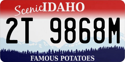 ID license plate 2T9868M