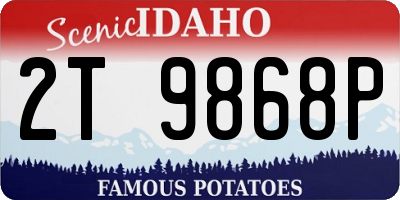 ID license plate 2T9868P