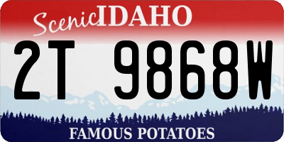 ID license plate 2T9868W