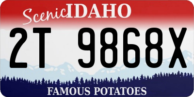 ID license plate 2T9868X