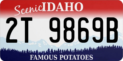ID license plate 2T9869B