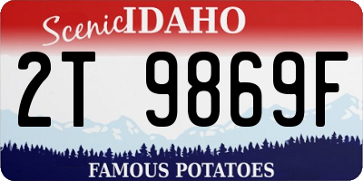 ID license plate 2T9869F