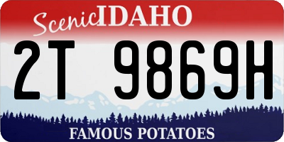 ID license plate 2T9869H