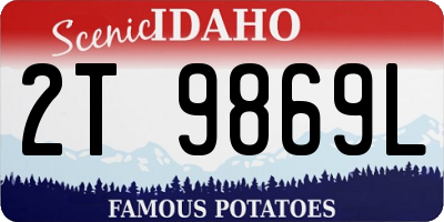 ID license plate 2T9869L