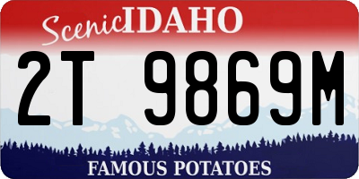 ID license plate 2T9869M