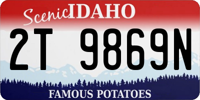 ID license plate 2T9869N