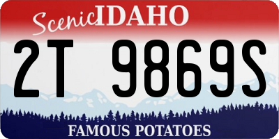 ID license plate 2T9869S