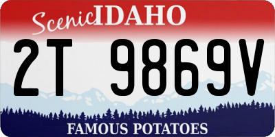 ID license plate 2T9869V