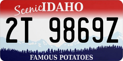 ID license plate 2T9869Z