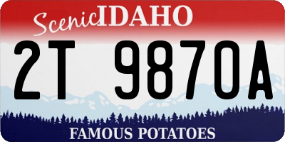 ID license plate 2T9870A