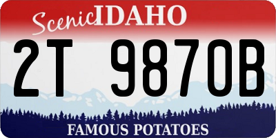 ID license plate 2T9870B