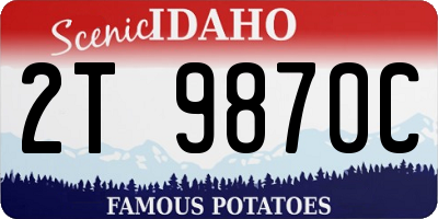 ID license plate 2T9870C