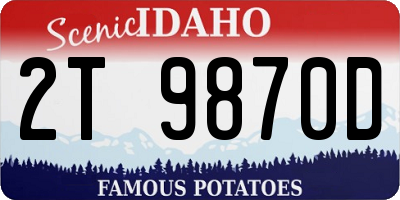 ID license plate 2T9870D