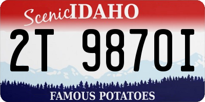 ID license plate 2T9870I