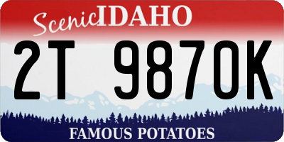 ID license plate 2T9870K