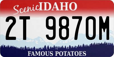 ID license plate 2T9870M