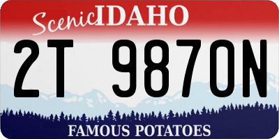 ID license plate 2T9870N