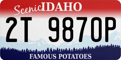 ID license plate 2T9870P