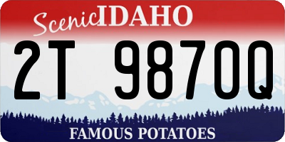 ID license plate 2T9870Q