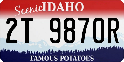 ID license plate 2T9870R