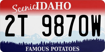 ID license plate 2T9870W