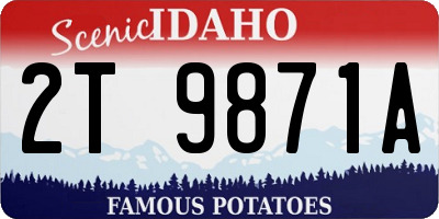 ID license plate 2T9871A