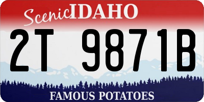 ID license plate 2T9871B