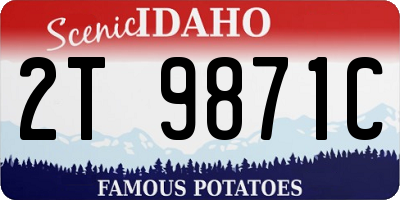 ID license plate 2T9871C