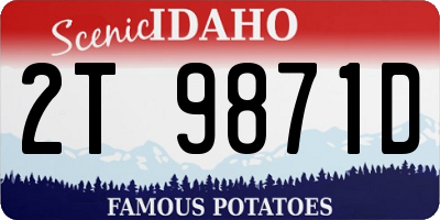 ID license plate 2T9871D