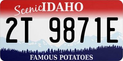 ID license plate 2T9871E