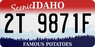 ID license plate 2T9871F