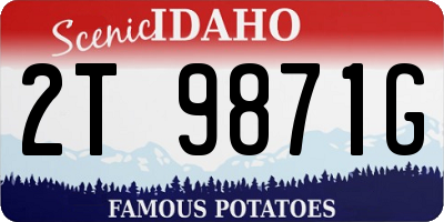 ID license plate 2T9871G