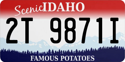 ID license plate 2T9871I