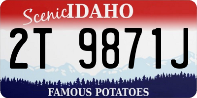 ID license plate 2T9871J