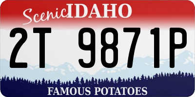 ID license plate 2T9871P