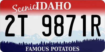 ID license plate 2T9871R