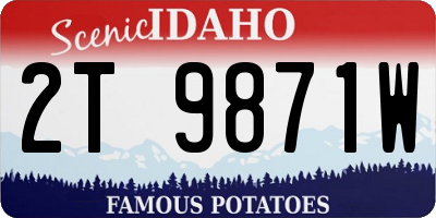 ID license plate 2T9871W