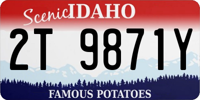 ID license plate 2T9871Y