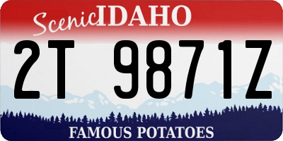 ID license plate 2T9871Z