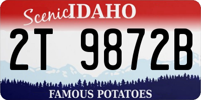 ID license plate 2T9872B