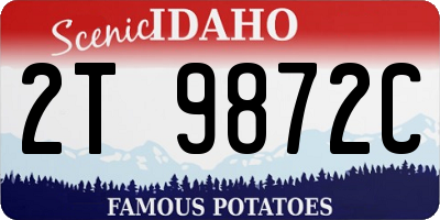 ID license plate 2T9872C