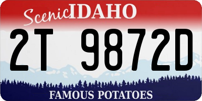 ID license plate 2T9872D