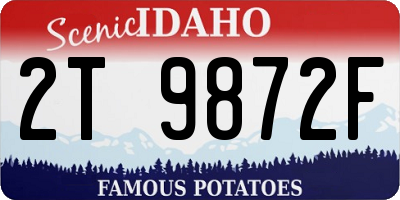 ID license plate 2T9872F