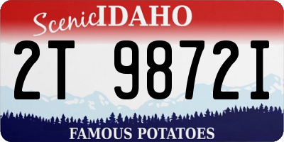 ID license plate 2T9872I