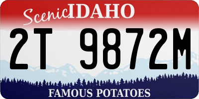 ID license plate 2T9872M